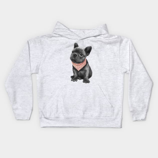 Frenchie Kids Hoodie by LauraGraves